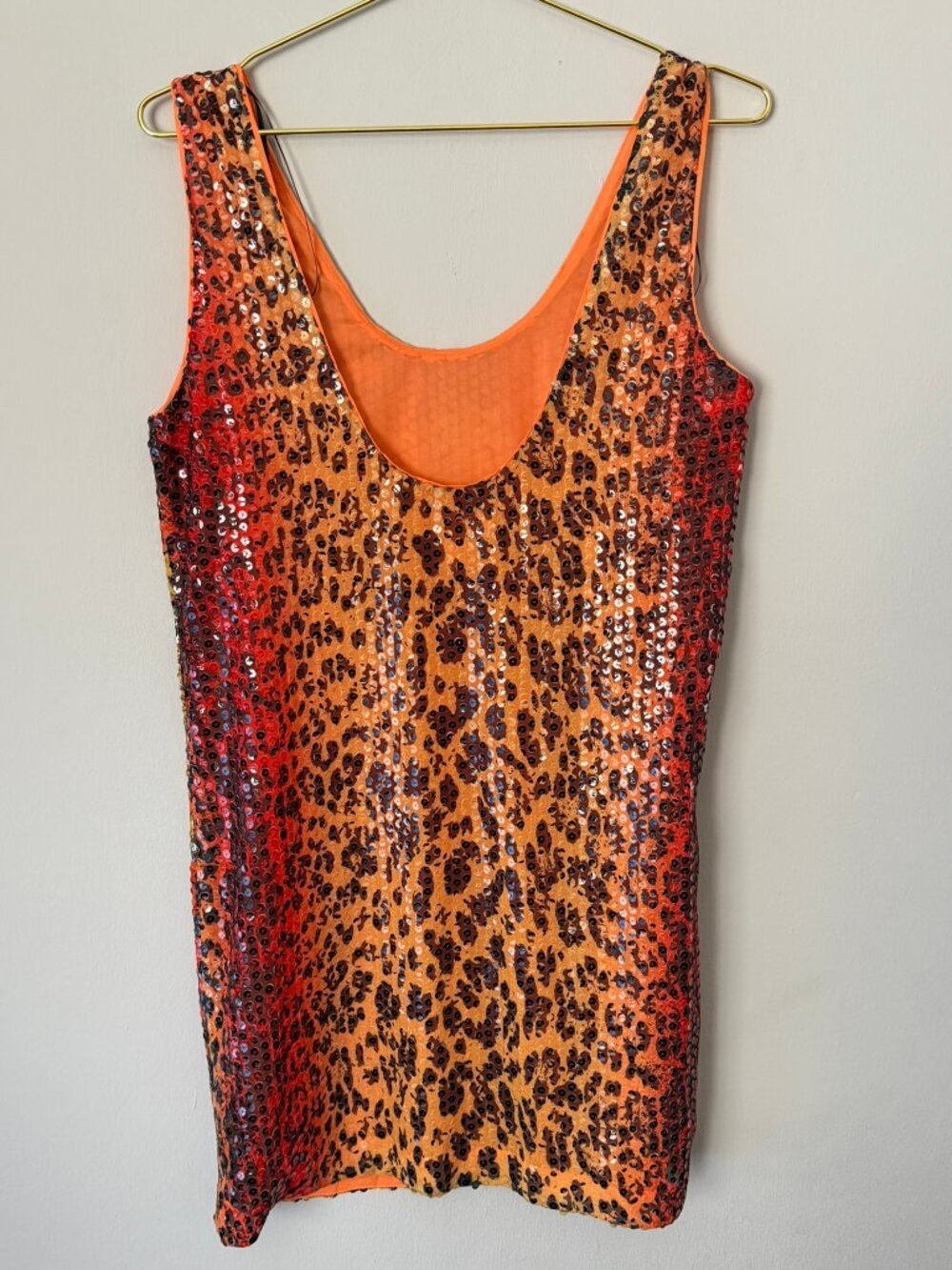VERSACE FOR H&M ICONIC SEQUINED LEOPARD TROPIC PRINT MINI TANK DRESS size 8